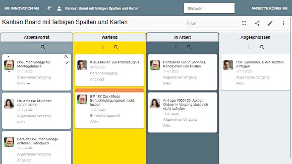 Kanban Board Teammitglieder