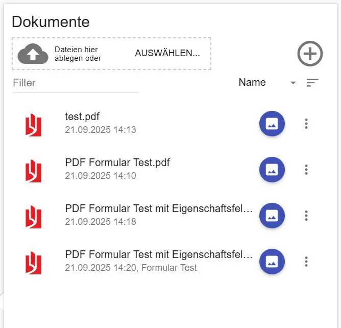 Dateiupload im Vorgang