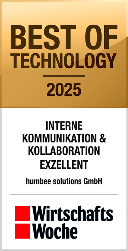 Best of Technology Award, Auszeichnung in der Kategorie Interne Kommunikation & Kollaboration - Exzellent