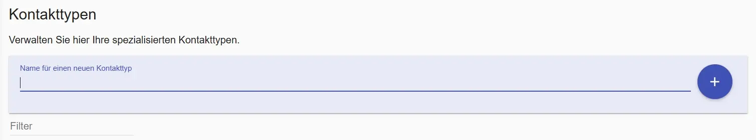 kontakttypen anlegen