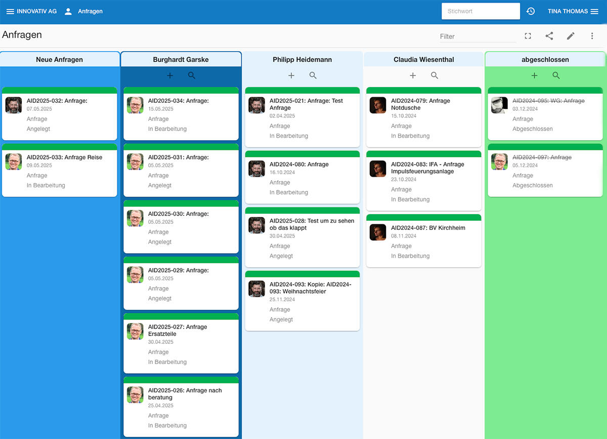Kanban Board für Supportfälle